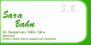 sara bahn business card